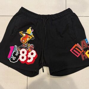 Miami Heat Vibrant Black Graphic Men's Athletic Shorts